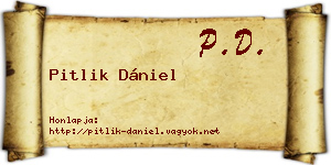 Pitlik Dániel névjegykártya